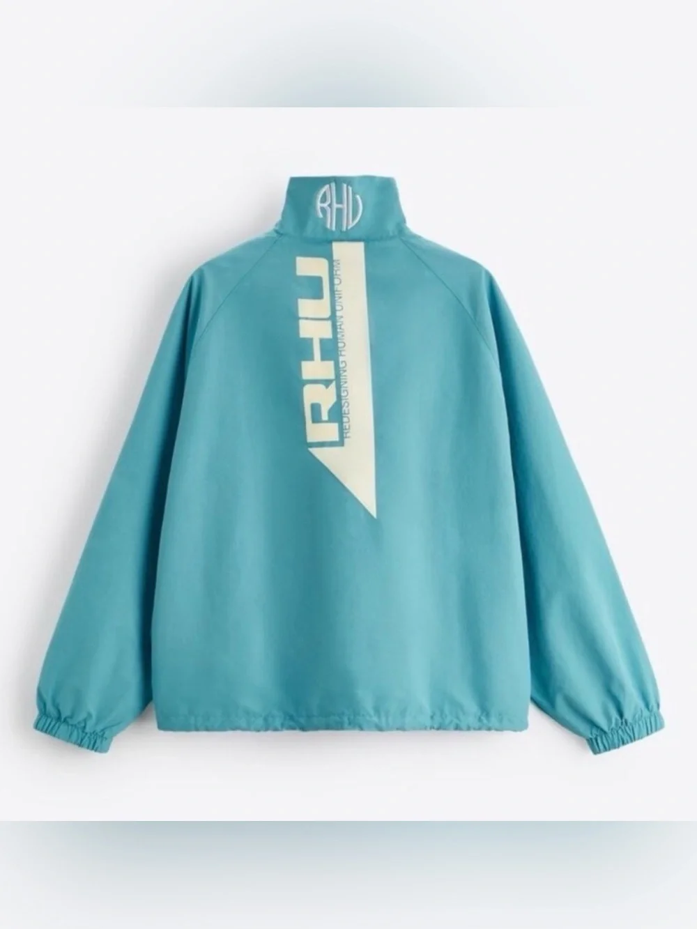 ZARA X RHUIGI limited edition blue Redesigning Human Uniform pullover sz S-M